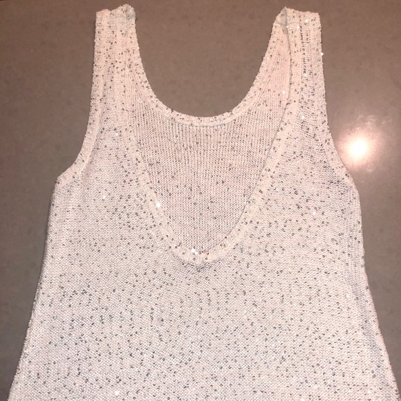 River Island sequin top, white, US size 6 (S) - Picture 4 of 10